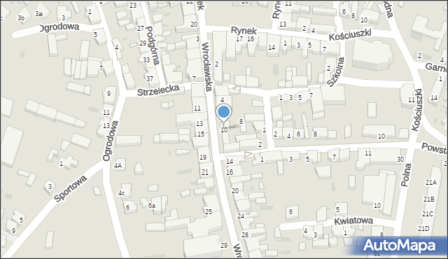 Jutrosin, Wrocławska, 10, mapa Jutrosin