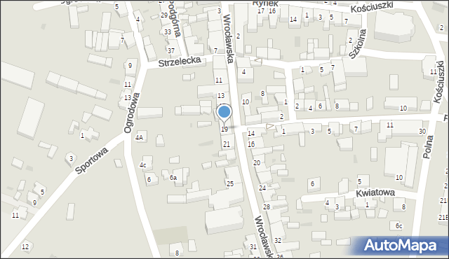 Jutrosin, Wrocławska, 19, mapa Jutrosin