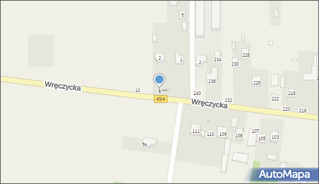 Kalej, Wręczycka, 6, mapa Kalej