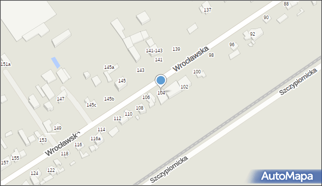 Kalisz, Wrocławska, 104, mapa Kalisza