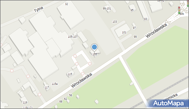 Kalisz, Wrocławska, 105, mapa Kalisza