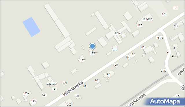 Kalisz, Wrocławska, 135, mapa Kalisza