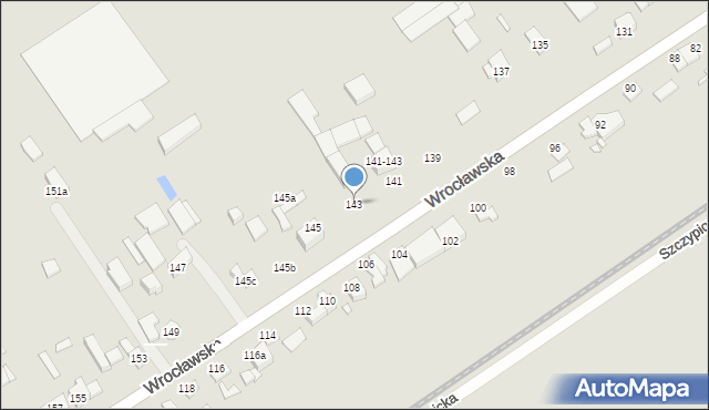 Kalisz, Wrocławska, 143, mapa Kalisza