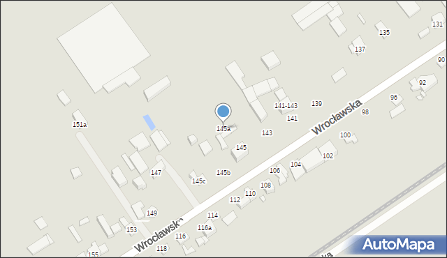 Kalisz, Wrocławska, 145a, mapa Kalisza
