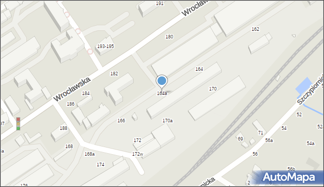 Kalisz, Wrocławska, 164a, mapa Kalisza