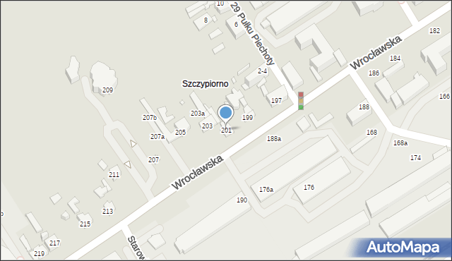 Kalisz, Wrocławska, 201, mapa Kalisza