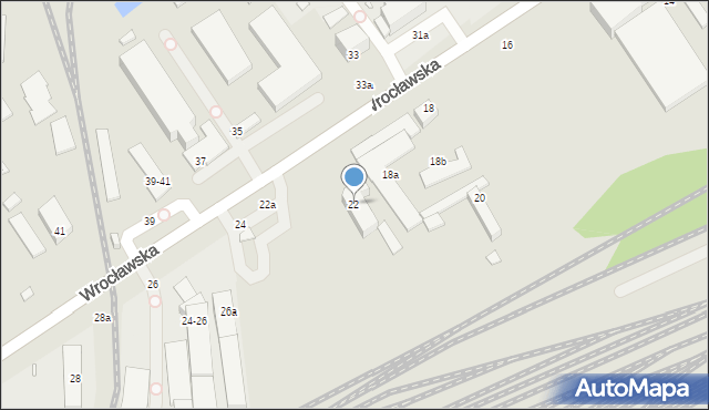 Kalisz, Wrocławska, 22, mapa Kalisza