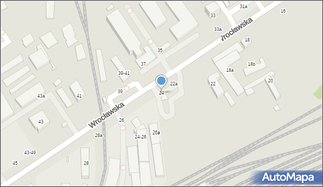 Kalisz, Wrocławska, 24, mapa Kalisza