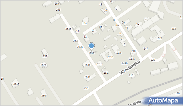 Kalisz, Wrocławska, 251d, mapa Kalisza