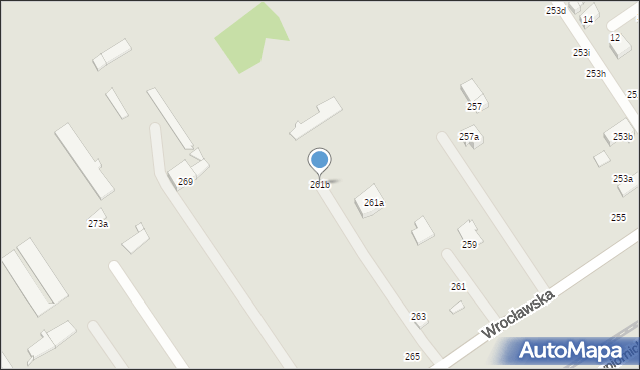 Kalisz, Wrocławska, 261b, mapa Kalisza