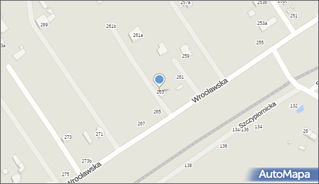 Kalisz, Wrocławska, 263, mapa Kalisza