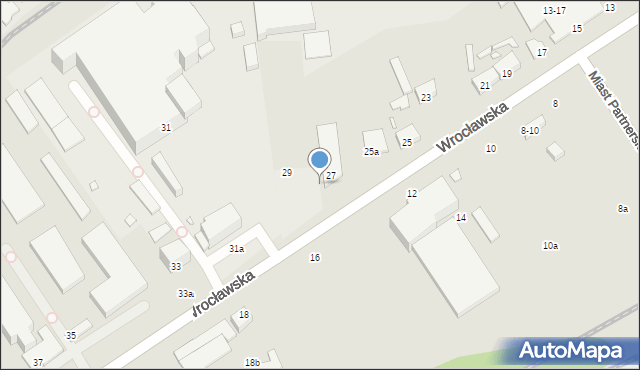 Kalisz, Wrocławska, 27-29, mapa Kalisza