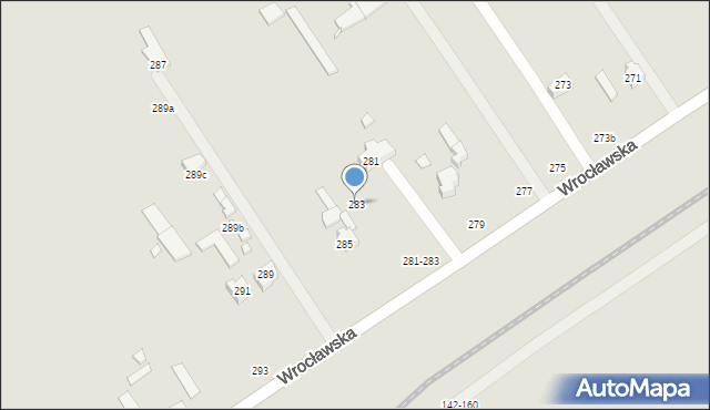 Kalisz, Wrocławska, 283, mapa Kalisza