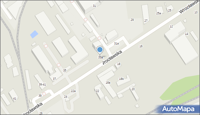 Kalisz, Wrocławska, 33a, mapa Kalisza