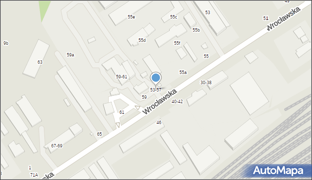 Kalisz, Wrocławska, 53-57, mapa Kalisza