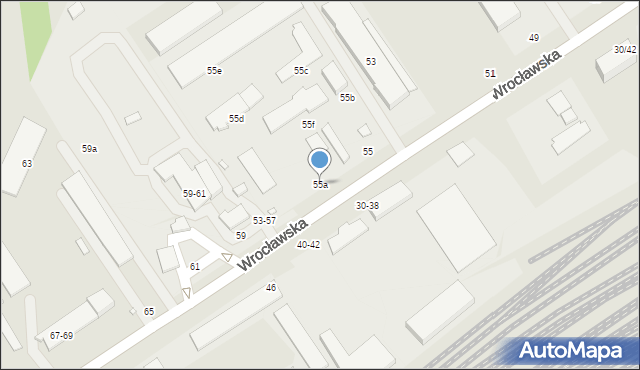 Kalisz, Wrocławska, 55a, mapa Kalisza