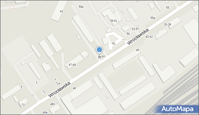 Kalisz, Wrocławska, 65, mapa Kalisza