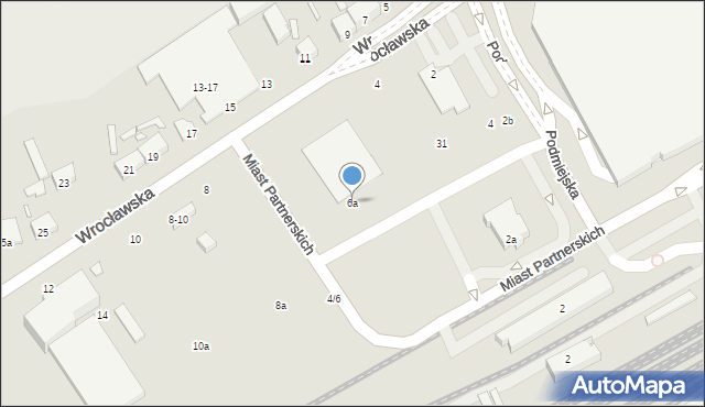 Kalisz, Wrocławska, 6a, mapa Kalisza