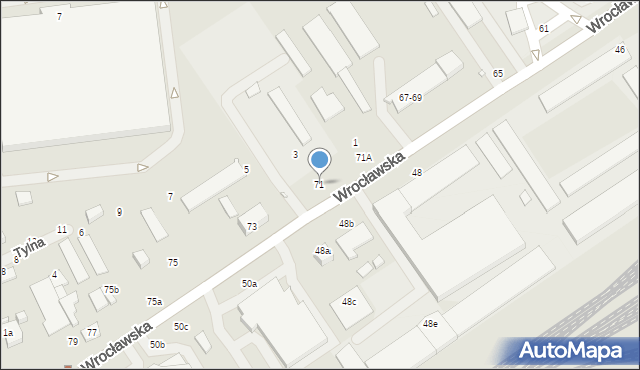 Kalisz, Wrocławska, 71, mapa Kalisza