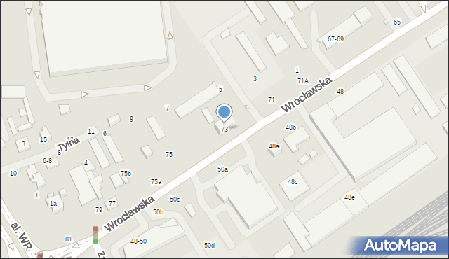 Kalisz, Wrocławska, 73, mapa Kalisza