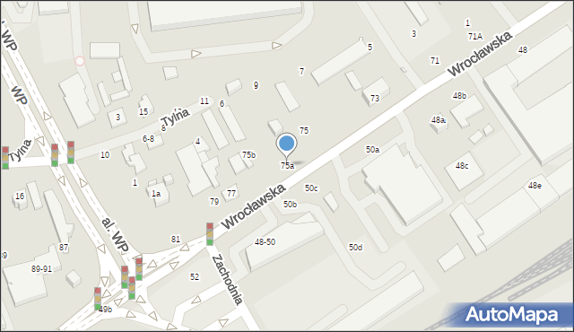 Kalisz, Wrocławska, 75a, mapa Kalisza