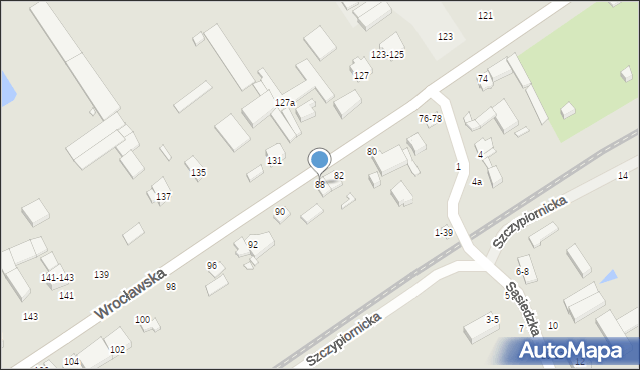 Kalisz, Wrocławska, 88, mapa Kalisza