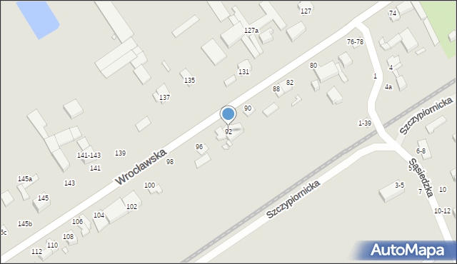 Kalisz, Wrocławska, 92, mapa Kalisza