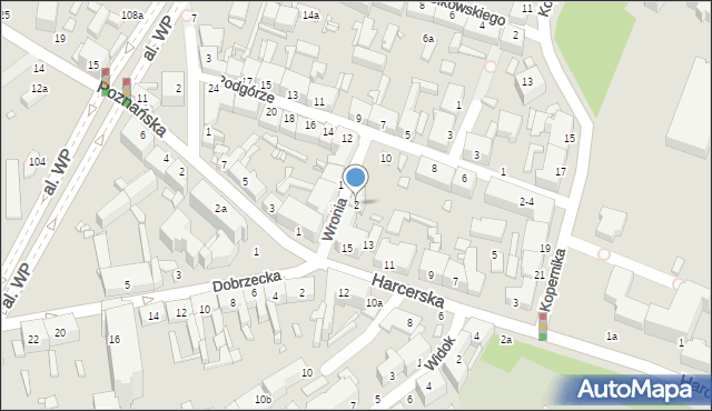 Kalisz, Wronia, 2, mapa Kalisza