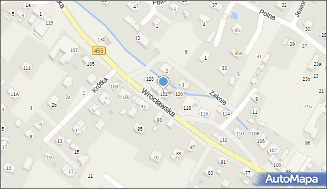 Kamieniec Wrocławski, Wrocławska, 124, mapa Kamieniec Wrocławski