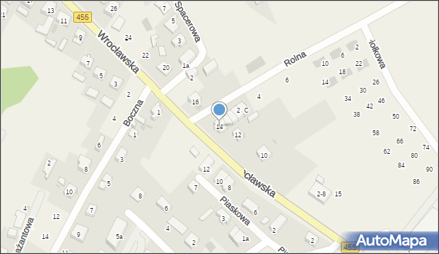 Kamieniec Wrocławski, Wrocławska, 14, mapa Kamieniec Wrocławski