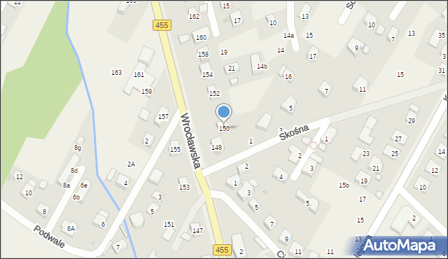 Kamieniec Wrocławski, Wrocławska, 150, mapa Kamieniec Wrocławski