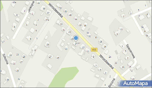 Kamieniec Wrocławski, Wrocławska, 17, mapa Kamieniec Wrocławski