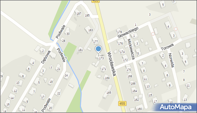 Kamieniec Wrocławski, Wrocławska, 175, mapa Kamieniec Wrocławski