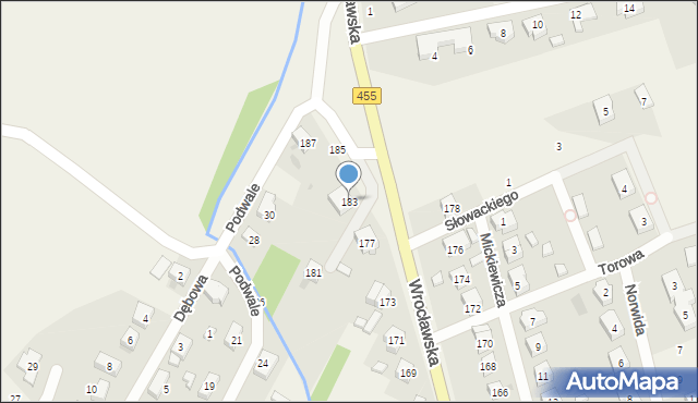 Kamieniec Wrocławski, Wrocławska, 183, mapa Kamieniec Wrocławski