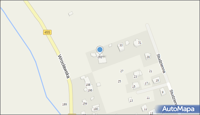 Kamieniec Wrocławski, Wrocławska, 202, mapa Kamieniec Wrocławski