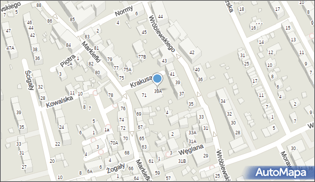 Katowice, Wróblewskiego W., 39A, mapa Katowic