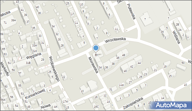Katowice, Wrocławska, 30, mapa Katowic