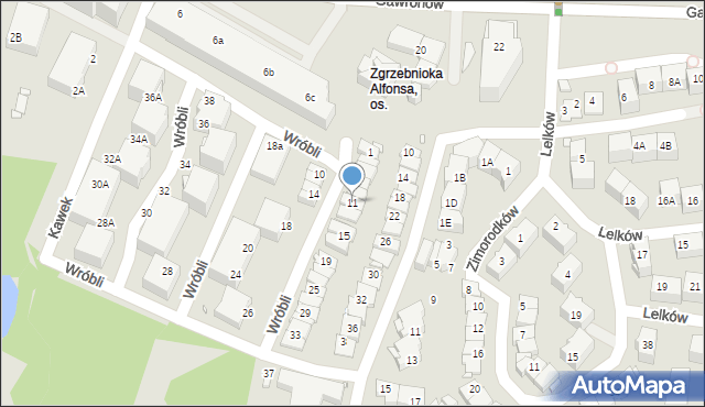 Katowice, Wróbli, 11, mapa Katowic