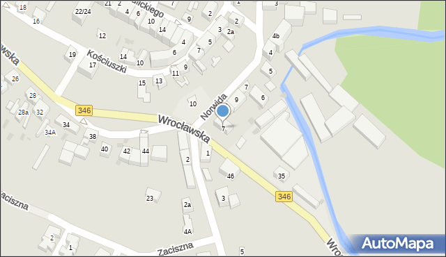 Kąty Wrocławskie, Wrocławska, 7, mapa Kąty Wrocławskie