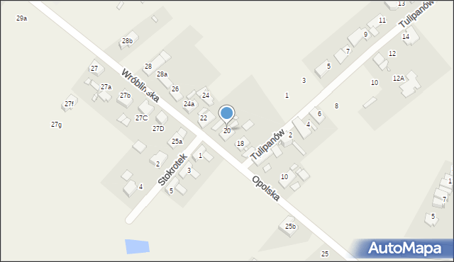 Kępa, Wróblińska, 20, mapa Kępa
