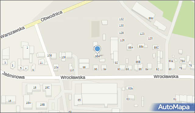 Kępno, Wrocławska, 96A, mapa Kępno