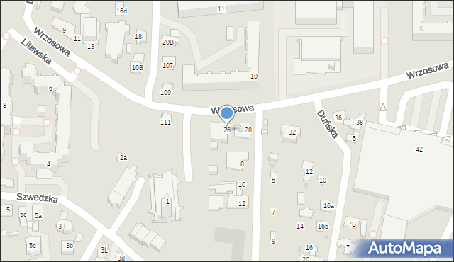 Kielce, Wrzosowa, 26, mapa Kielc