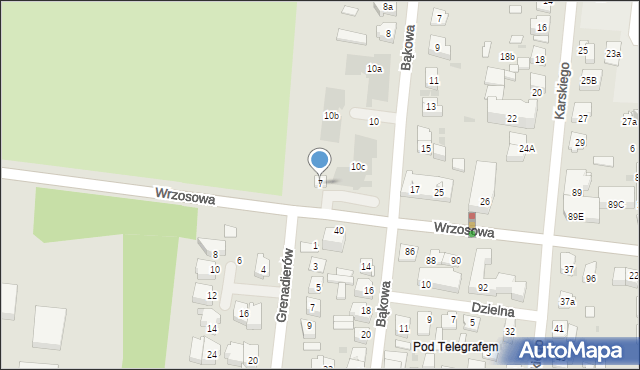 Kielce, Wrzosowa, 7, mapa Kielc