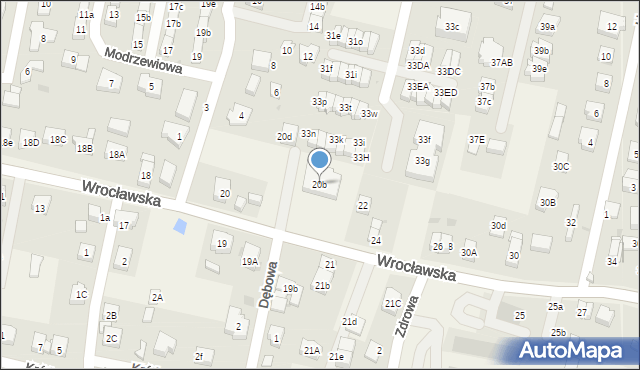 Kiełczów, Wrocławska, 20b, mapa Kiełczów