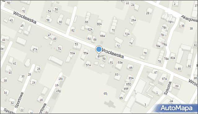 Kiełczów, Wrocławska, 57, mapa Kiełczów