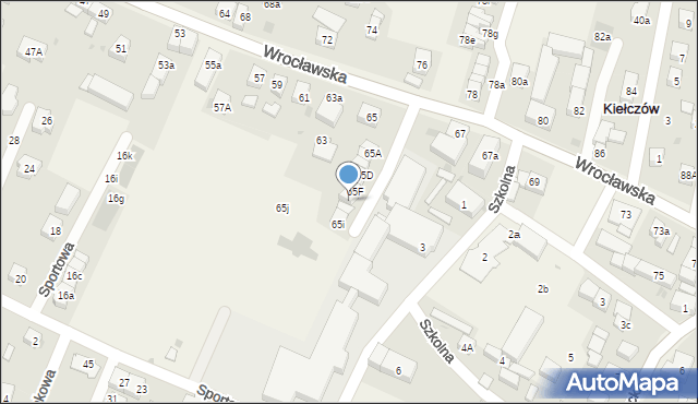 Kiełczów, Wrocławska, 65G, mapa Kiełczów
