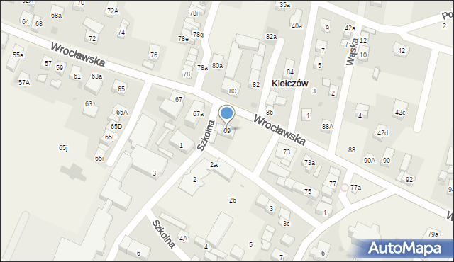 Kiełczów, Wrocławska, 69, mapa Kiełczów