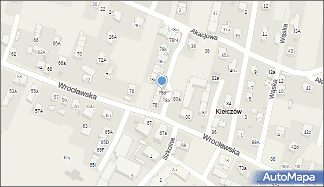 Kiełczów, Wrocławska, 78d, mapa Kiełczów