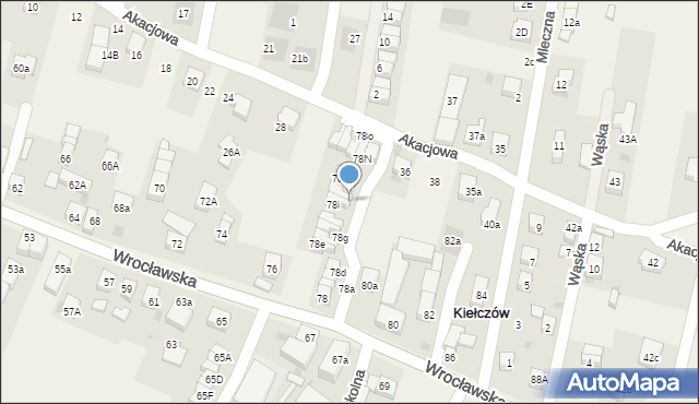 Kiełczów, Wrocławska, 78j, mapa Kiełczów