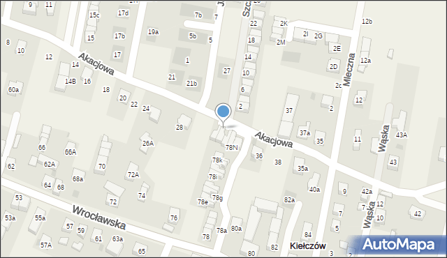 Kiełczów, Wrocławska, 78p, mapa Kiełczów